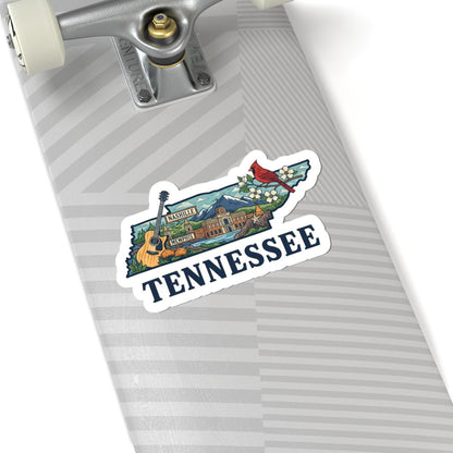 ColorFlow | Tennessee Vinyl Sticker Pack | Nashville Memphis Cardinal Guitar Art | Waterproof Glossy Matte Holographic