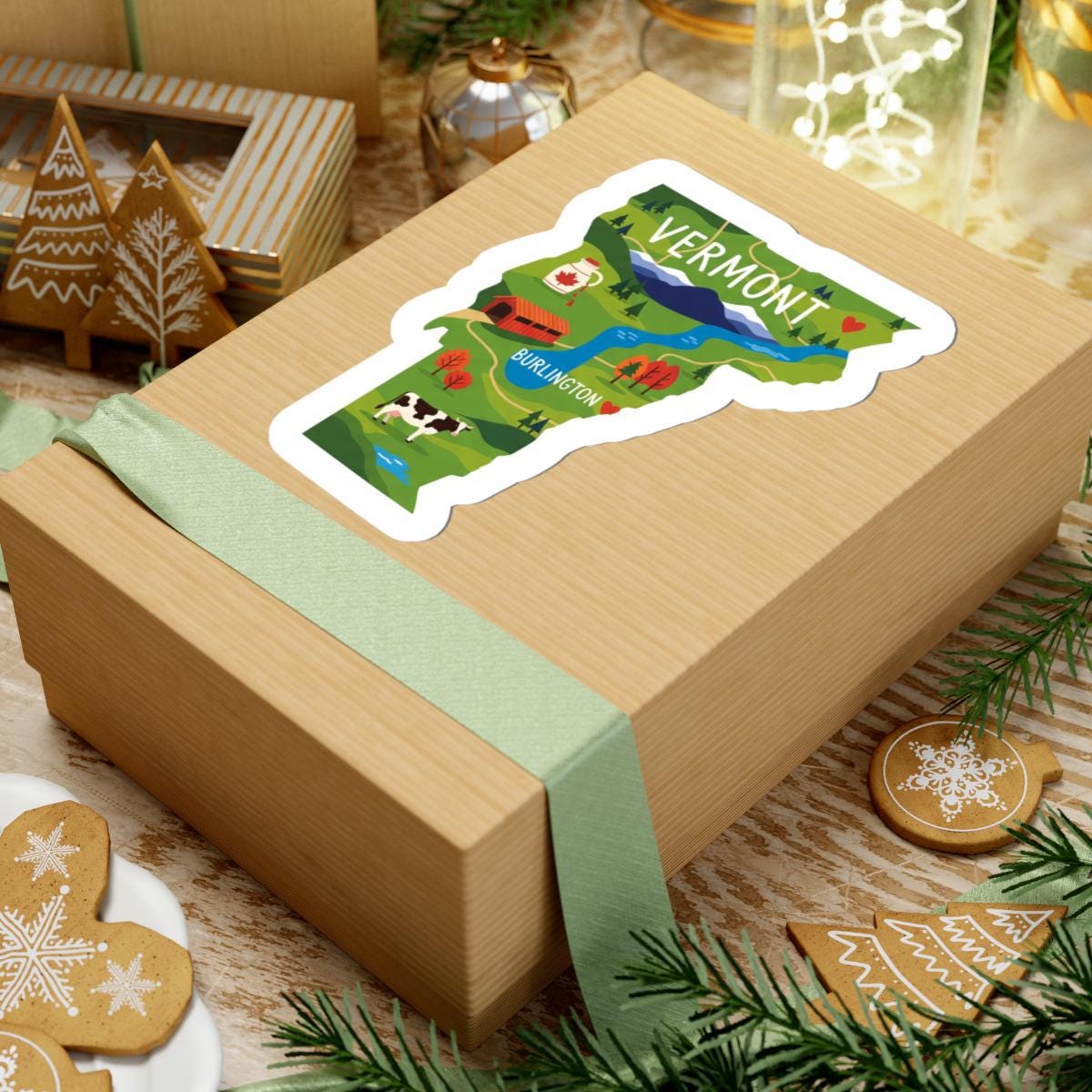 Vermont Sticker Pack | Maple Syrup Cow Covered Bridge Art (Waterproof)