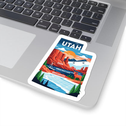 Utah National Parks Sticker Pack | Zion, Bryce Canyon, Salt Lake Vinyl Art (Waterproof)