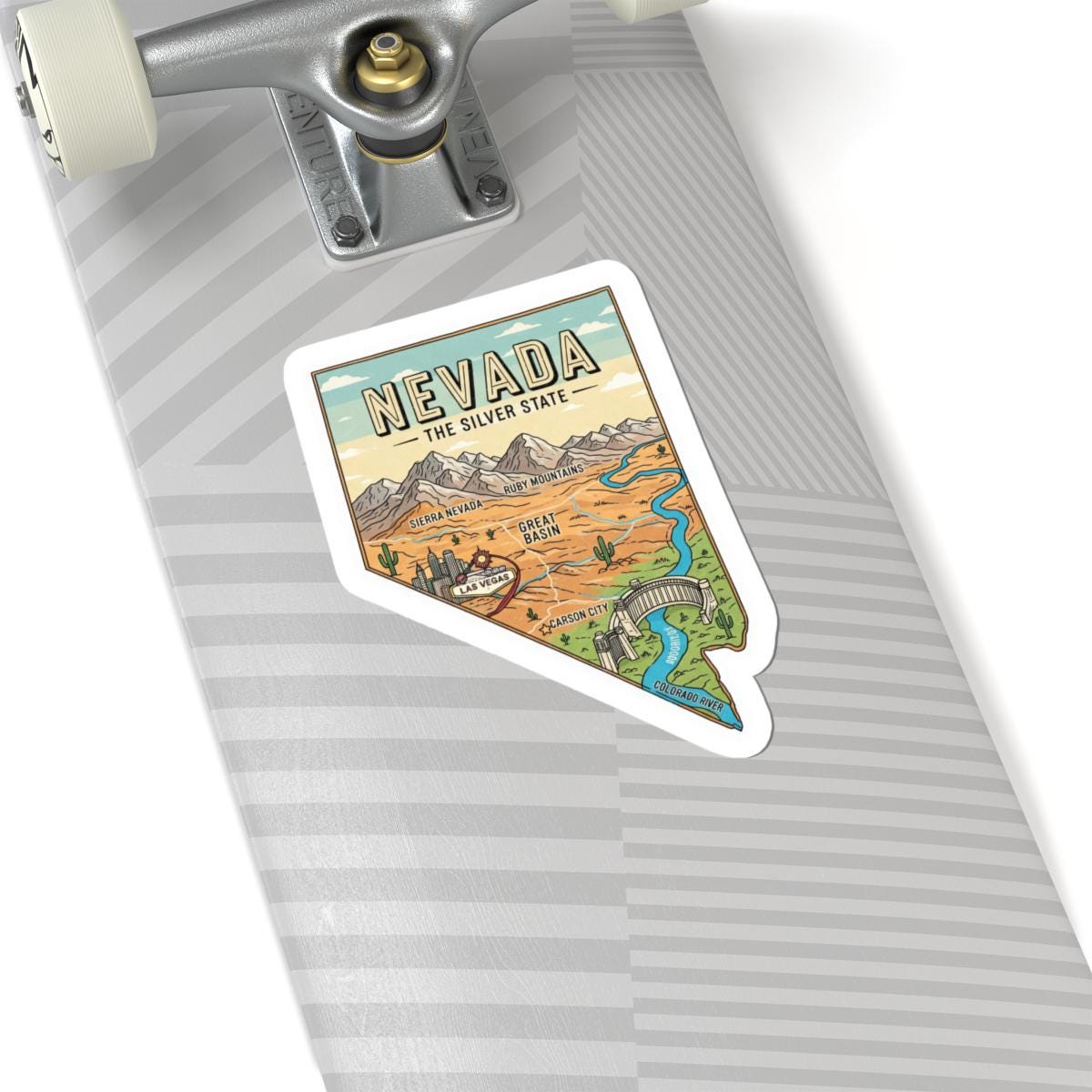 Nevada The Silver State Vinyl Sticker | Waterproof Durable Decal (USA Made)