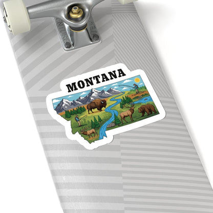 Montana Bison Art Vinyl Sticker | Big Sky Country Decal (Waterproof)