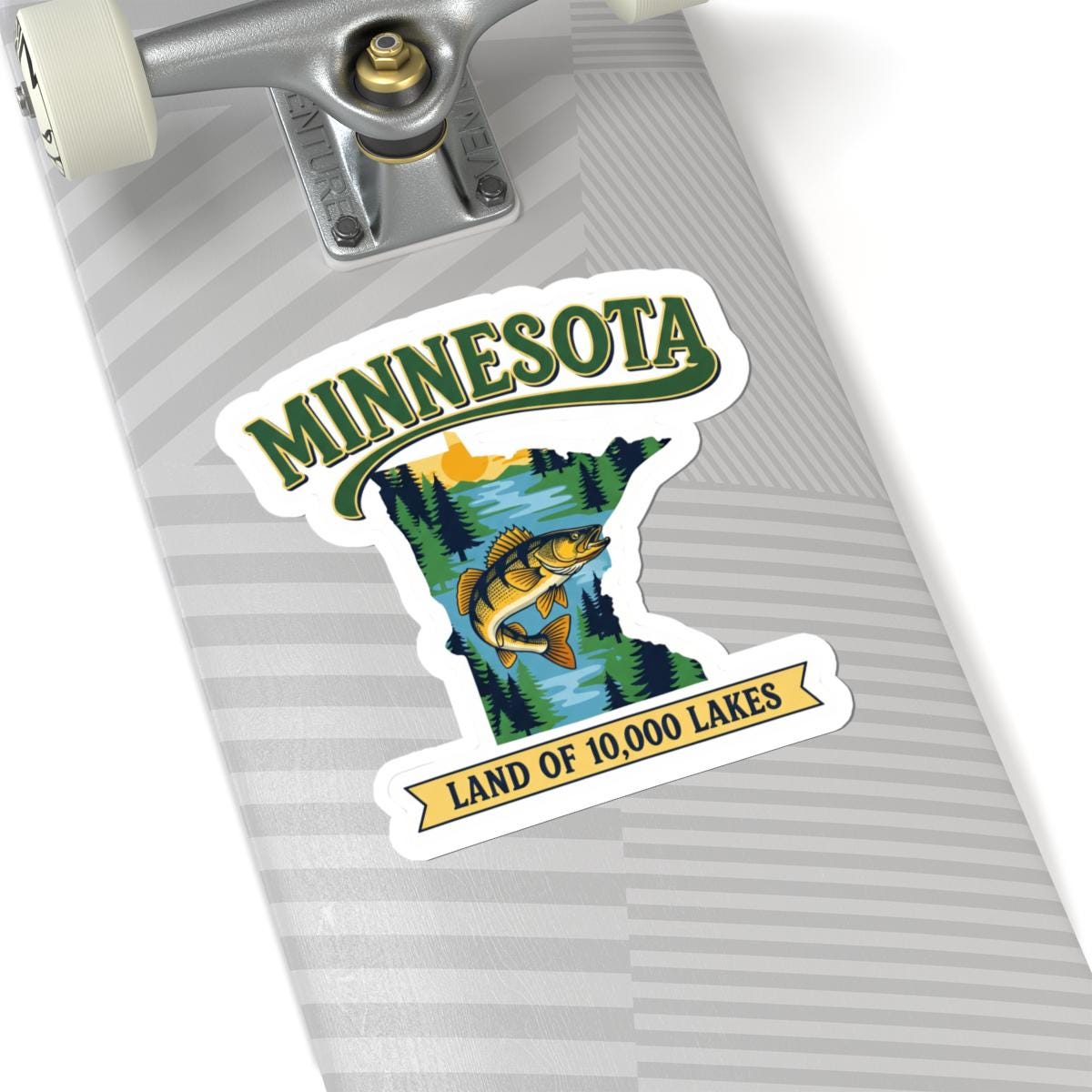 Minnesota Walleye Fishing Sticker | Land of 10,000 Lakes Decal (Waterproof)