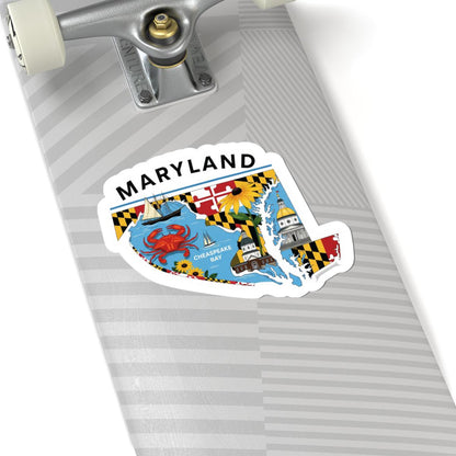 Maryland Crab Sticker | Chesapeake Bay Vinyl Decal, Waterproof USA Made