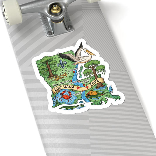 Louisiana State Vinyl Sticker | Waterproof Cajun Bayou Decal (Made in USA)
