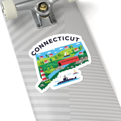 Connecticut State Vinyl Sticker | Durable Waterproof Decal | Made in USA