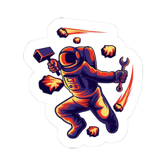 Astronaut Meteor Sticker | Space Repair Worker Vinyl Decal | Cosmic Art (Waterproof)