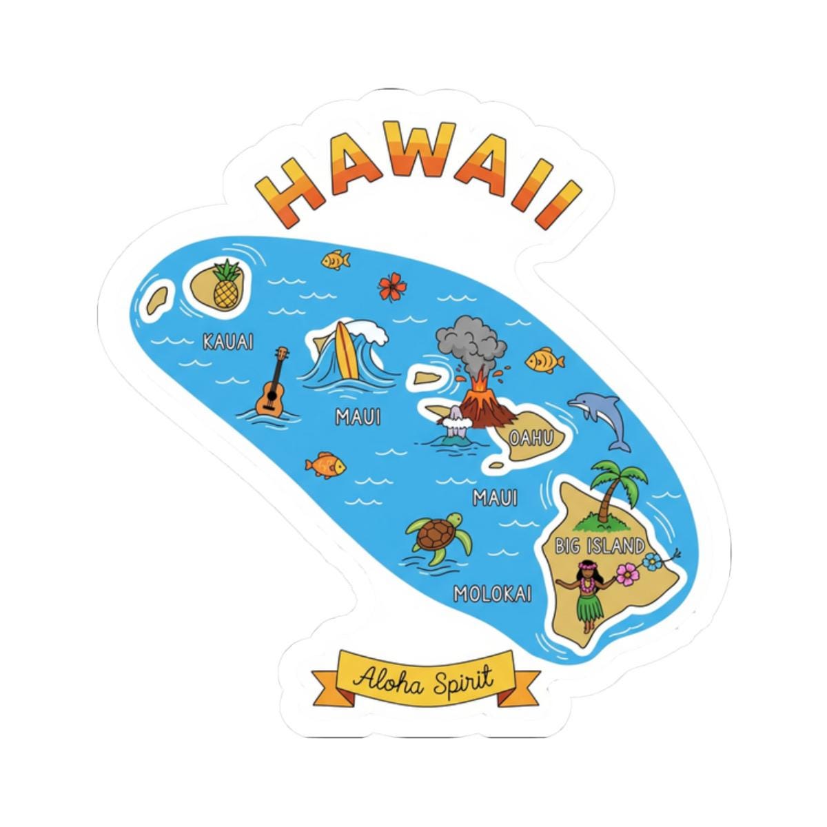 Hawaii Aloha Spirit Vinyl Sticker | Waterproof Island Decal Made in USA