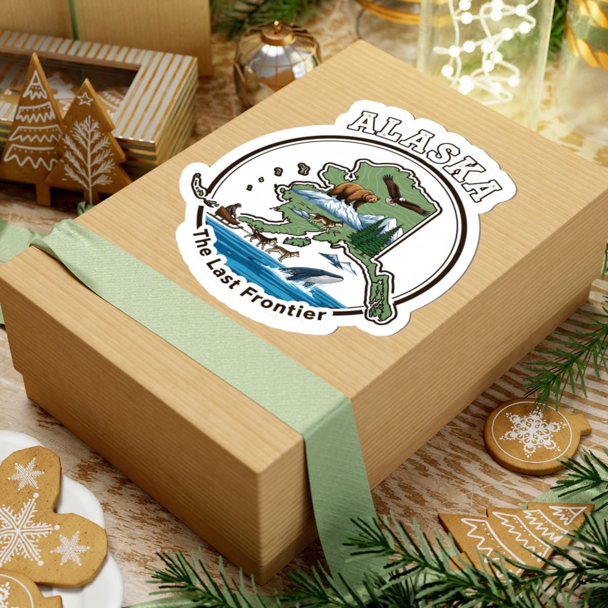 Alaska The Last Frontier Vinyl Sticker | Waterproof Durable Decal USA