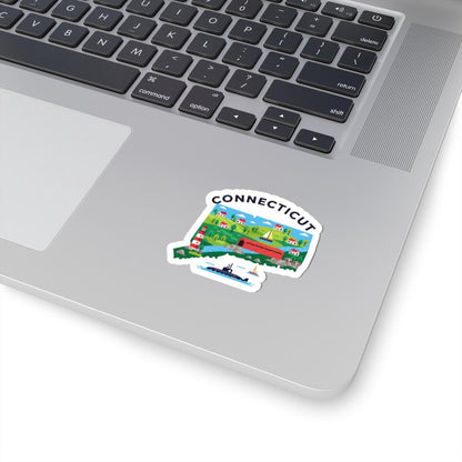 Connecticut State Vinyl Sticker | Durable Waterproof Decal | Made in USA