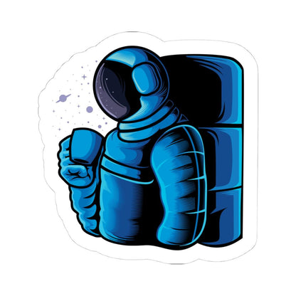 Astronaut Coffee Sticker | Cosmic Space Vinyl Decal, Galaxy Mug Art