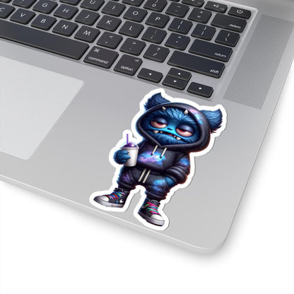 Blue Galaxy Monster Hoodie Sticker | Waterproof Vinyl Laptop Decor