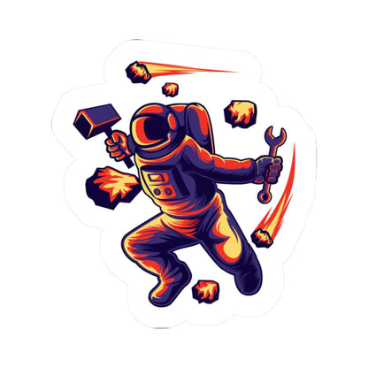 Astronaut Meteor Sticker | Space Repair Worker Vinyl Decal | Cosmic Art (Waterproof)