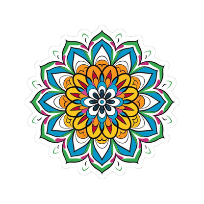 Vibrant Mandala Sticker | Boho Sacred Geometry Art, Zen Decal (Planners, Journals)
