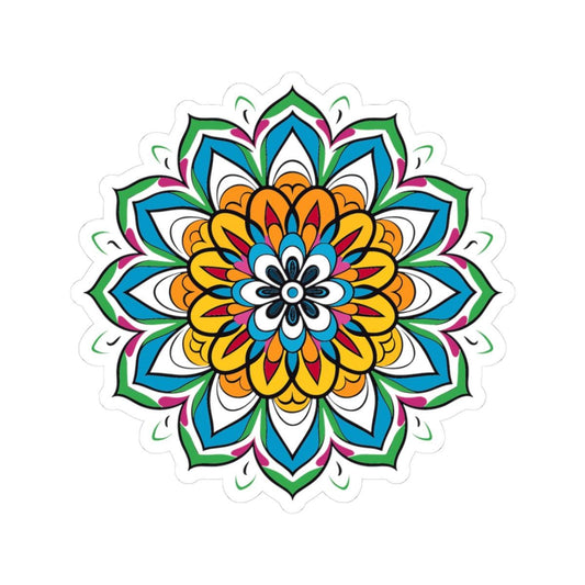 Vibrant Mandala Sticker | Boho Sacred Geometry Art, Zen Decal (Planners, Journals)