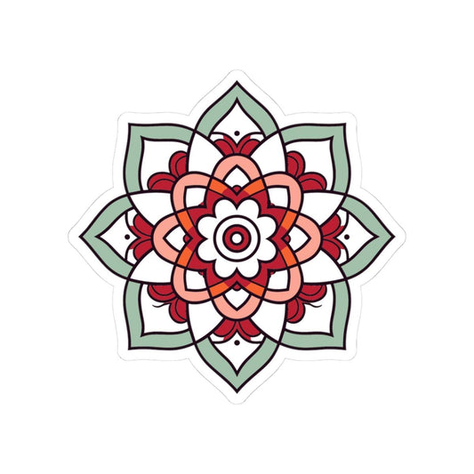 ColorFlow | Minimalist Mandala Sticker | Elegant Sacred Geometry Decal | Calm Boho Art