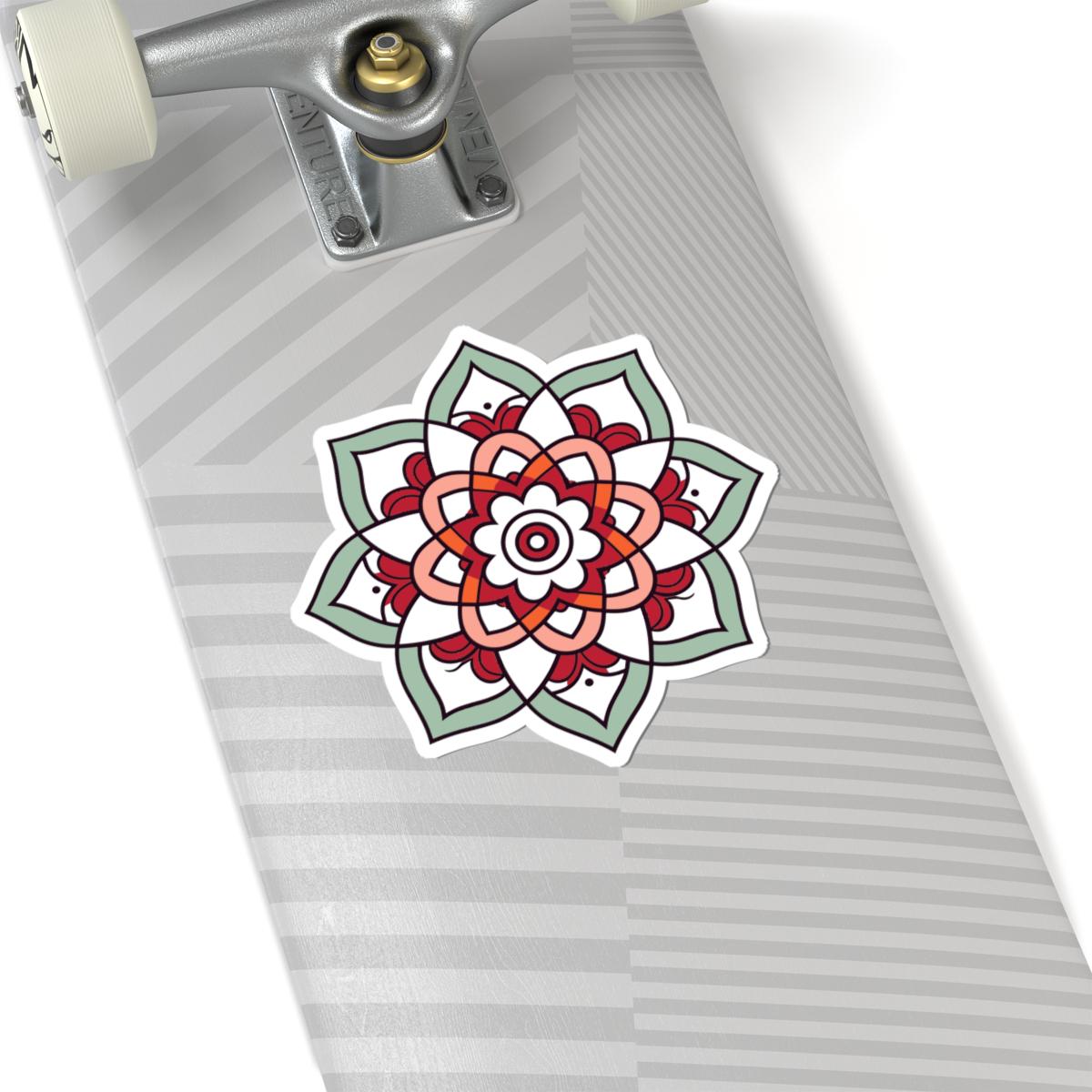ColorFlow | Minimalist Mandala Sticker | Elegant Sacred Geometry Decal | Calm Boho Art