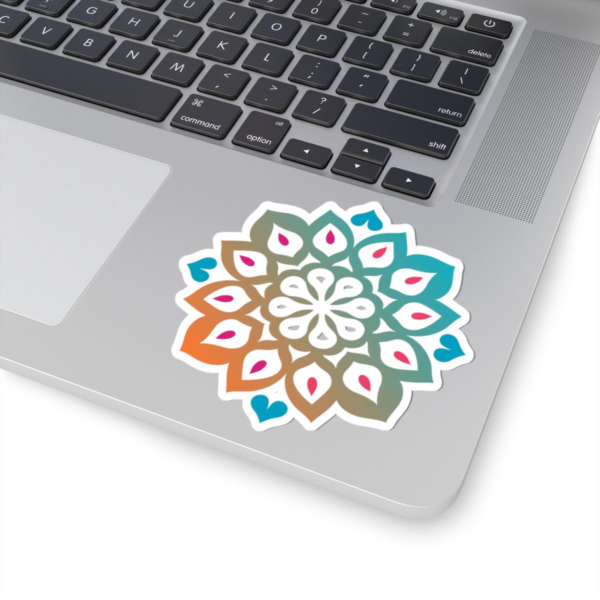 Gradient Mandala Sticker | Boho Sacred Geometry Vinyl Decal, Journal Laptop Water Bottle Art