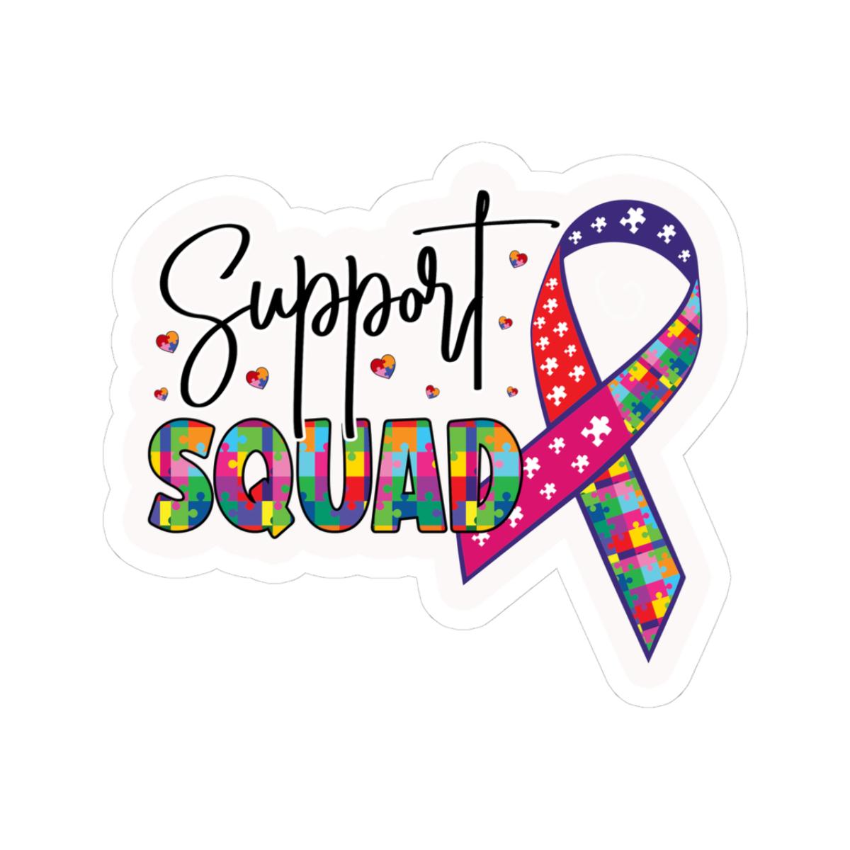 ColorFlow | Support Squad Vinyl Sticker | Autism Advocacy Ribbon Puzzle Community Design