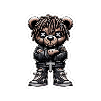 Dreadlock Bear Vinyl Sticker | Gothic Streetwear Gamer Art (Glossy or Matte)