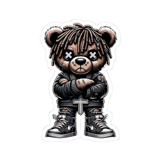 Dreadlock Bear Vinyl Sticker | Gothic Streetwear Gamer Art (Glossy or Matte)