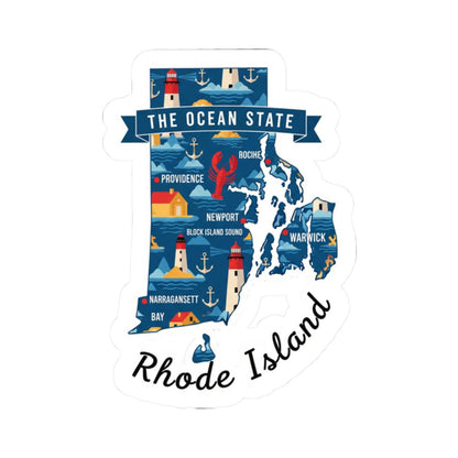 Rhode Island Sticker Pack | Ocean State Lighthouses, Lobster Art (Waterproof Vinyl)