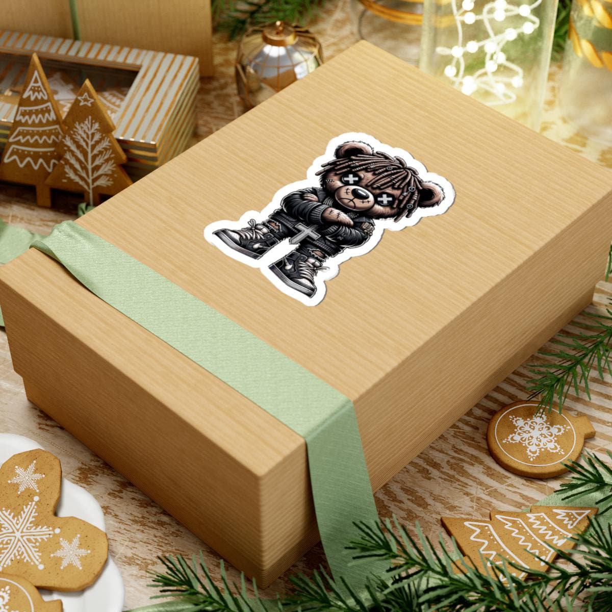 Dreadlock Bear Vinyl Sticker | Gothic Streetwear Gamer Art (Glossy or Matte)