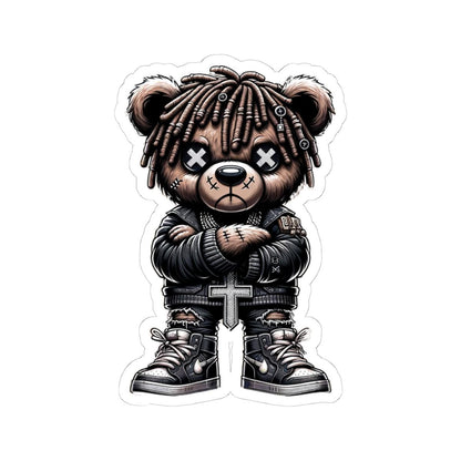 Dreadlock Bear Vinyl Sticker | Gothic Streetwear Gamer Art (Glossy or Matte)