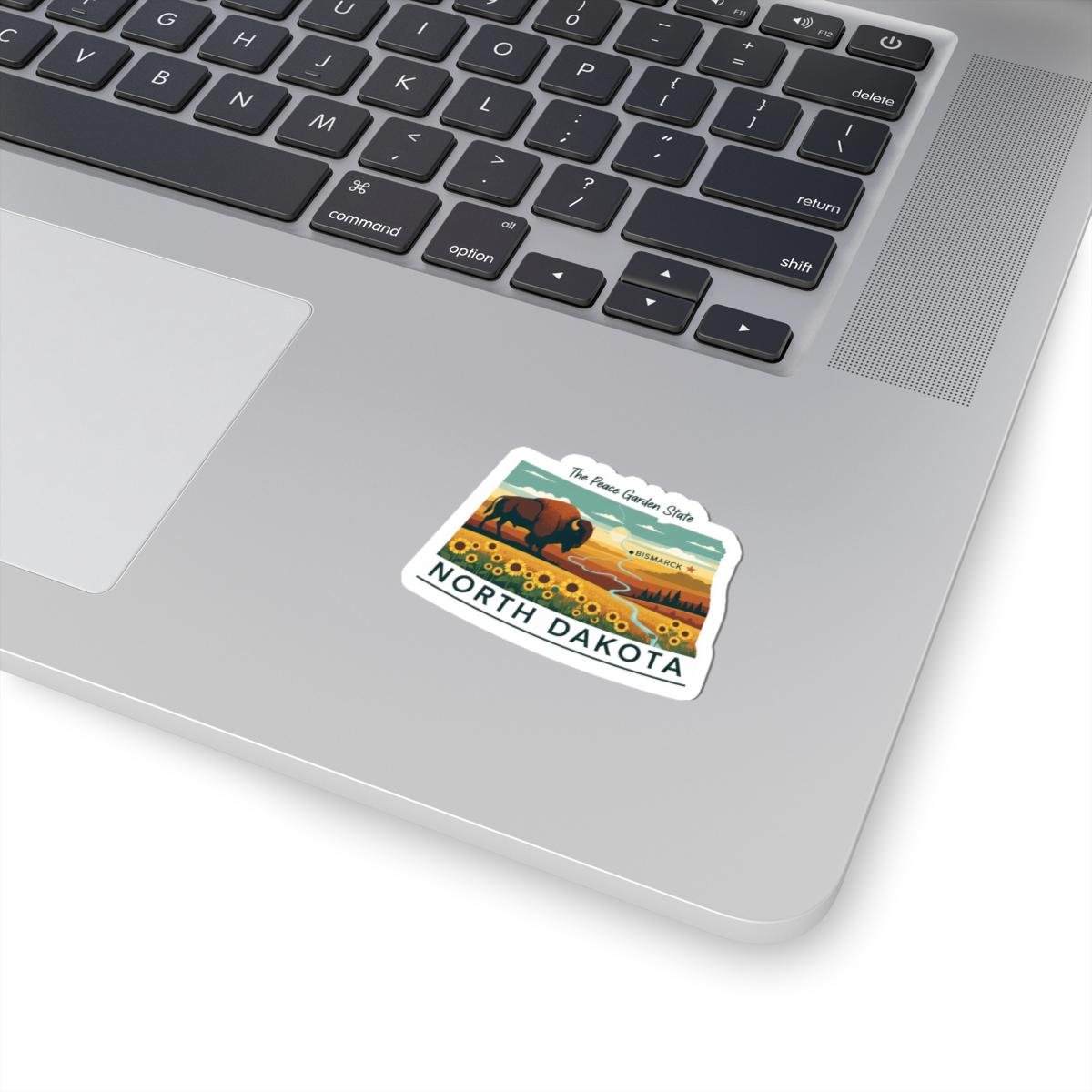 North Dakota Bison Sunflower Sticker | Waterproof Durable State Decal USA