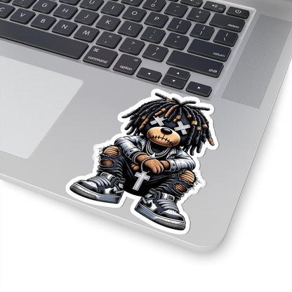Dreadlock Bear Vinyl Sticker | Urban Gothic Streetwear Art (Glossy or Matte)