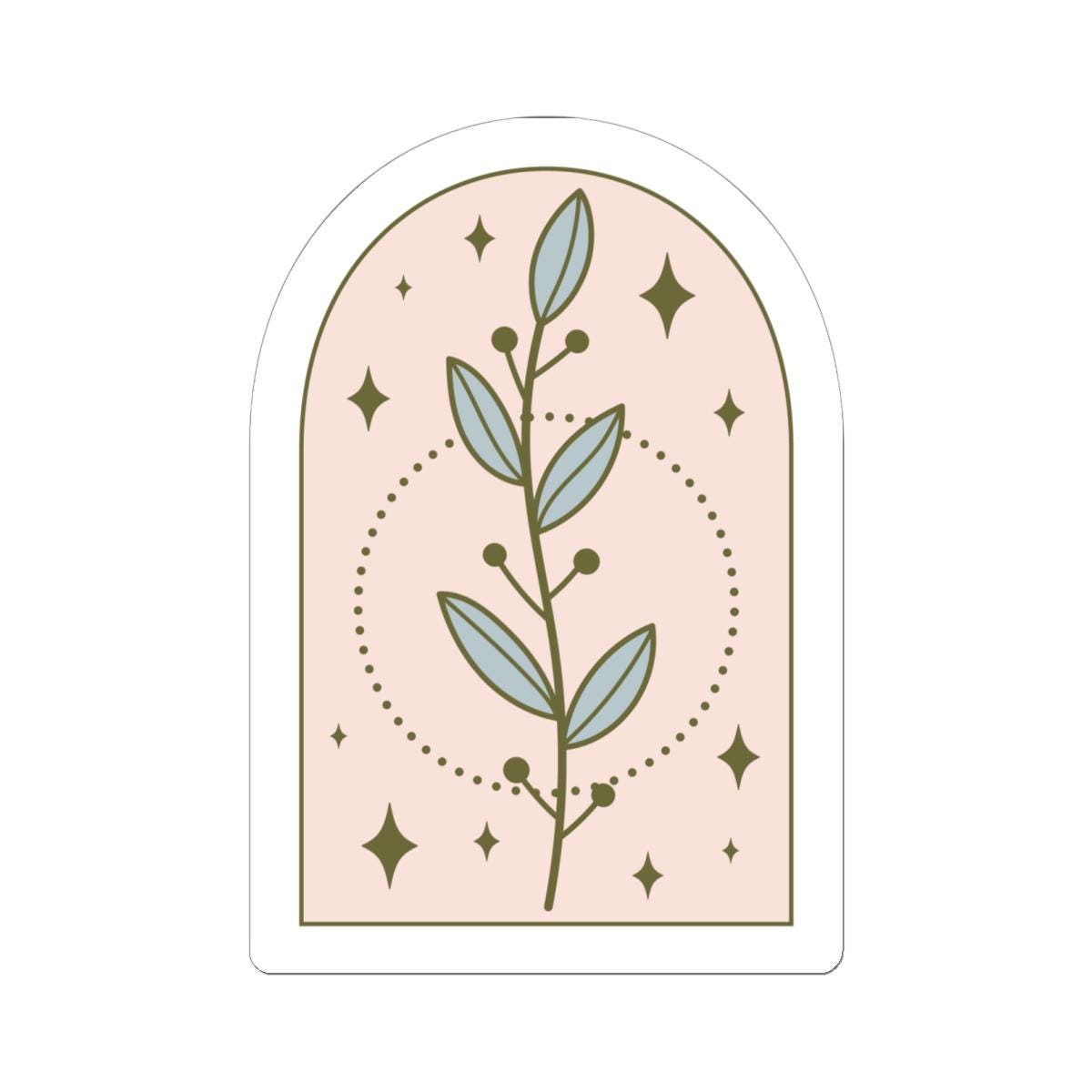 Boho Botanical Leaf Sticker | Waterproof Vinyl Art (Matte/Glossy)