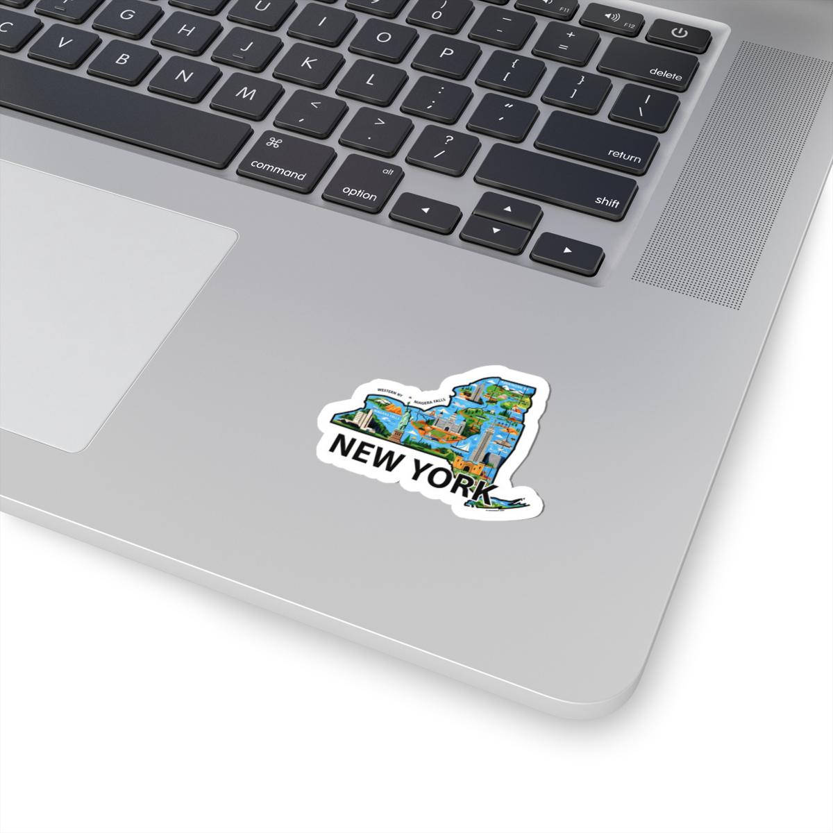New York State Map Sticker | Waterproof Vinyl Decal, USA Made City Art