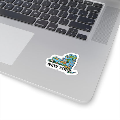 New York State Map Sticker | Waterproof Vinyl Decal, USA Made City Art