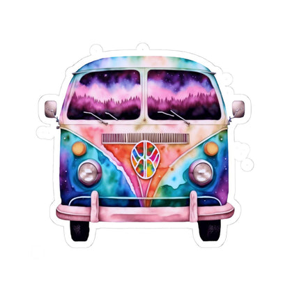 ColorFlow Galaxy Peace Van Sticker | Trippy Retro Boho Vinyl Decal (Waterproof)