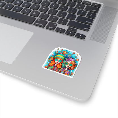 Groovy Friends Sticker | Trippy Retro 70s Vinyl Art (Waterproof)