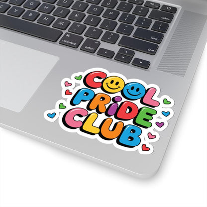 ColorFlow Pride Club Sticker | Colorful Smiley Faces Vinyl Decal (Glossy)