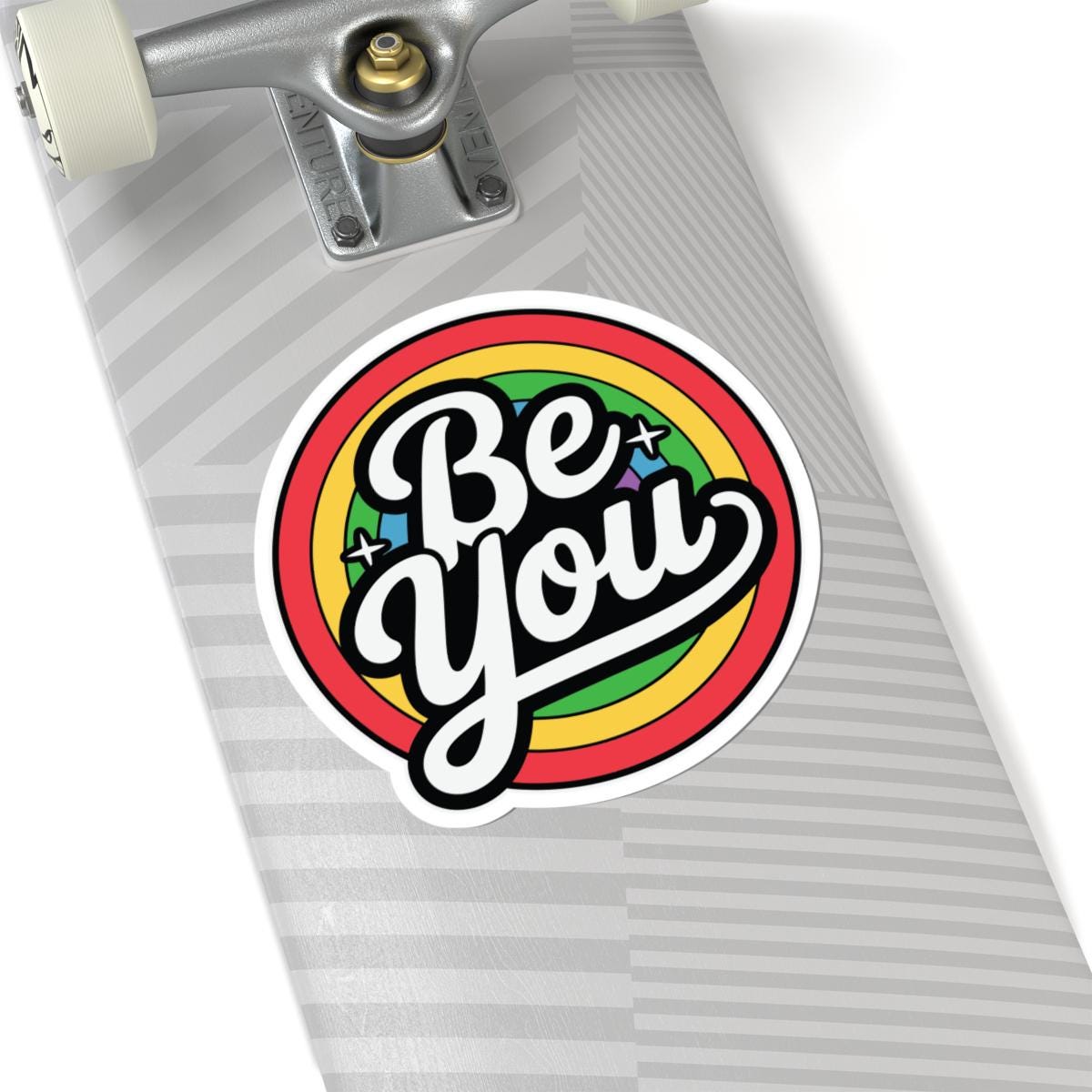 LGBTQ Rainbow Pride Sticker | "Be You" Inspirational Vinyl Decal (Glossy)
