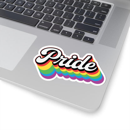 ColorFlow | Retro Pride LGBTQ Sticker | Rainbow Layered Vinyl Sticker | Glossy Queer Kiss Cut Sticker | LGBTQ Affirmation Laptop Decor