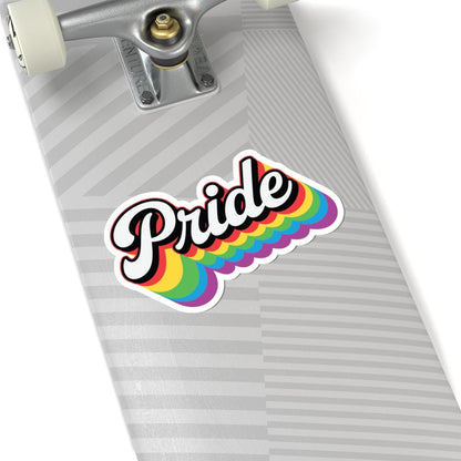 ColorFlow | Retro Pride LGBTQ Sticker | Rainbow Layered Vinyl Sticker | Glossy Queer Kiss Cut Sticker | LGBTQ Affirmation Laptop Decor