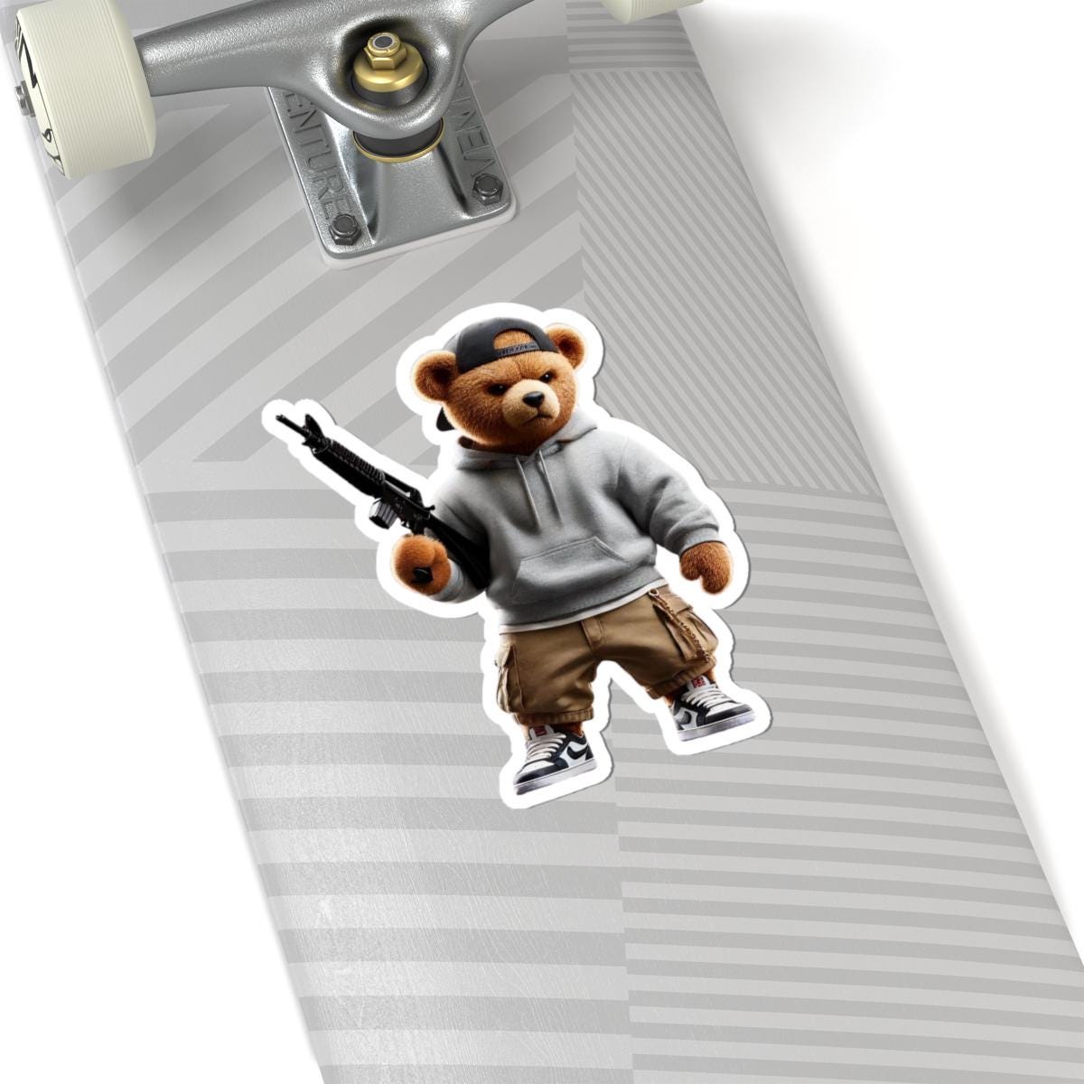 ColorFlow | Armed Teddy Gangsta Sticker | Urban Streetwear Hoodie Bear Kiss Cut Vinyl Decal