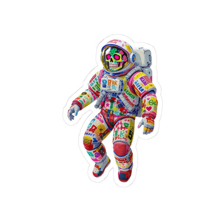 ColorFlow | Neon Skull Astronaut Sticker | Bright Graffiti Space Vinyl Decal for Laptops and Boards