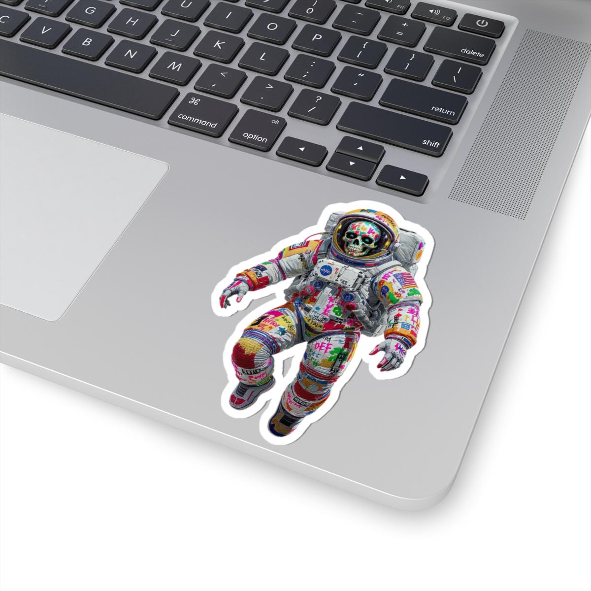 ColorFlow | Graffiti Skull Astronaut Sticker | Neon Space Punk Vinyl Decal for Skaters and Artists