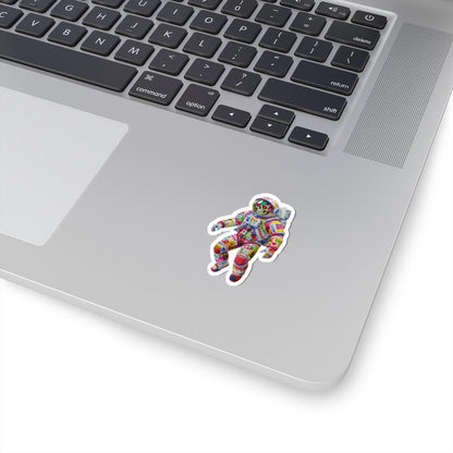 ColorFlow | Neon Skull Astronaut Sticker | Bright Graffiti Space Vinyl Decal for Laptops and Boards
