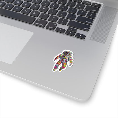 ColorFlow | Graffiti Skull Astronaut Sticker with Neon Street Art Design | Space Punk Vinyl Decal