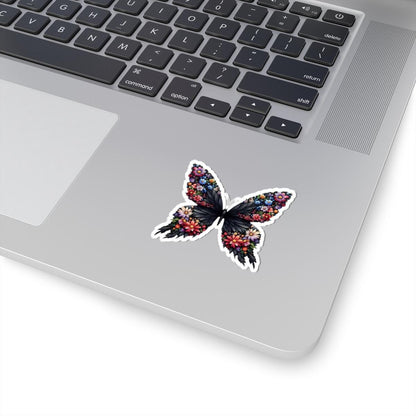 ColorFlow | Elegant Floral Butterfly Sticker in Blooming Garden Style | Nature Art Vinyl Decal