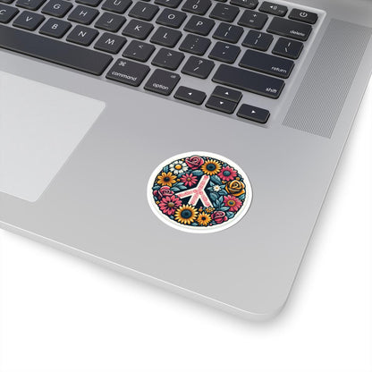 Peace Hope Flower Sticker | Boho Floral Hippie Symbol Vinyl Decal