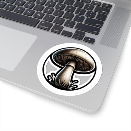 Vintage Ink Mushroom Sticker | Retro Botanical Fungi Vinyl Decal
