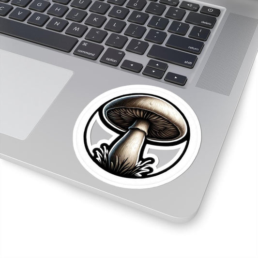 Vintage Ink Mushroom Sticker | Retro Botanical Fungi Vinyl Decal