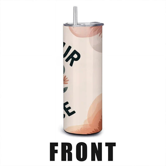 20oz Straight Stainless Steel Tumbler with Straw（Made in USA)