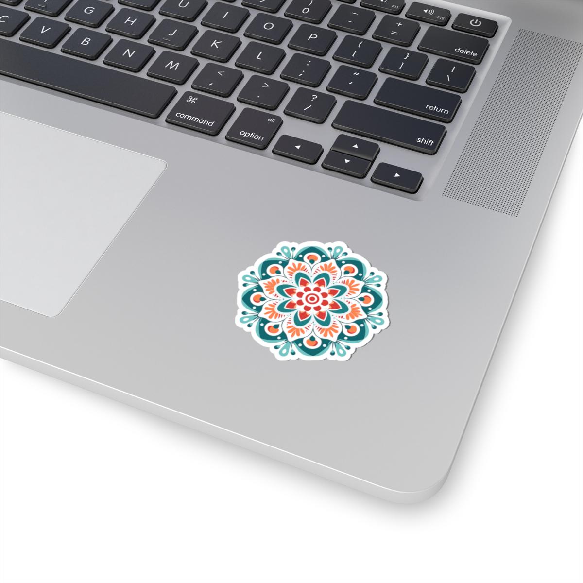 Radiant Harmony Mandala Sticker | Vibrant Geometric Boho Decal, Meditation Art