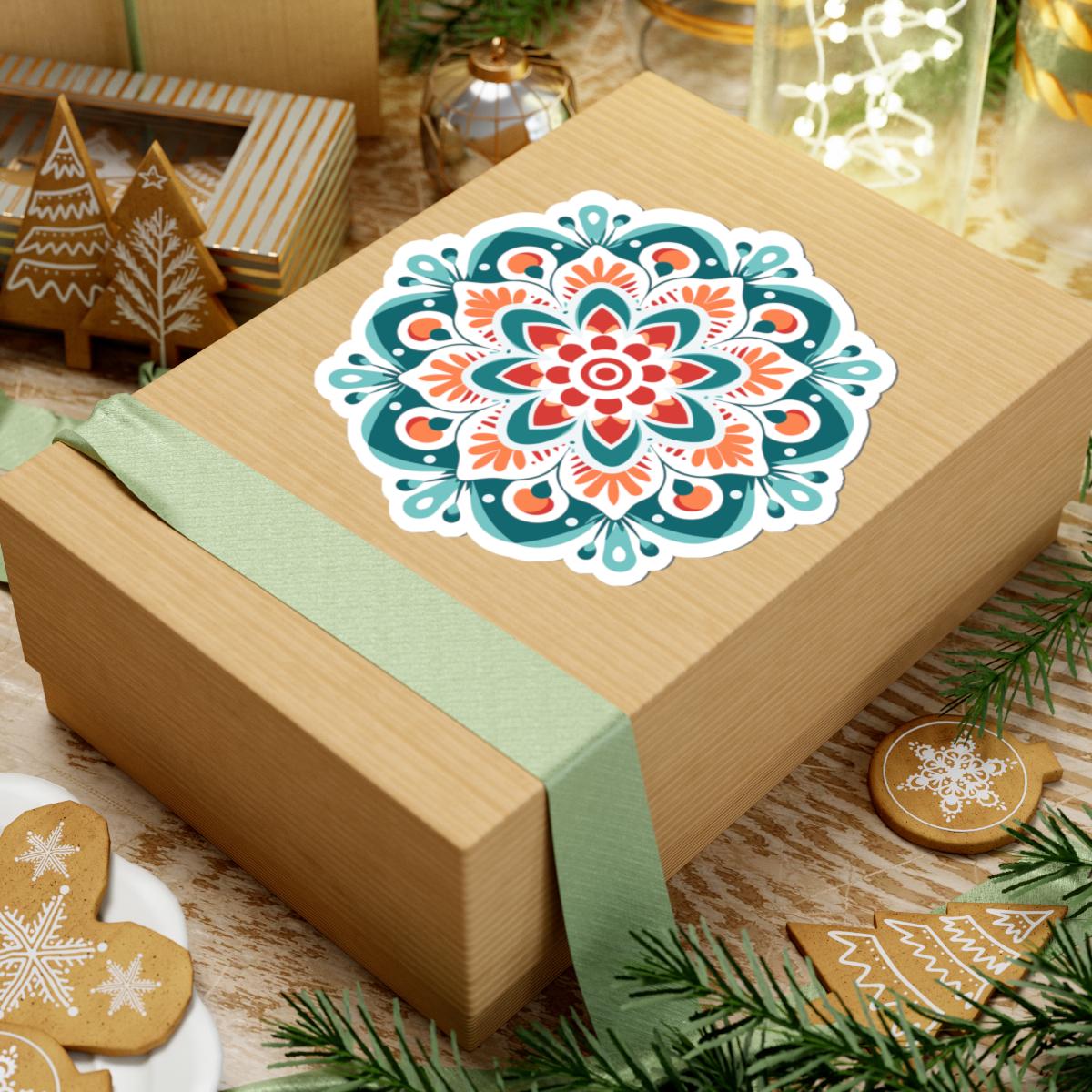 Radiant Harmony Mandala Sticker | Vibrant Geometric Boho Decal, Meditation Art